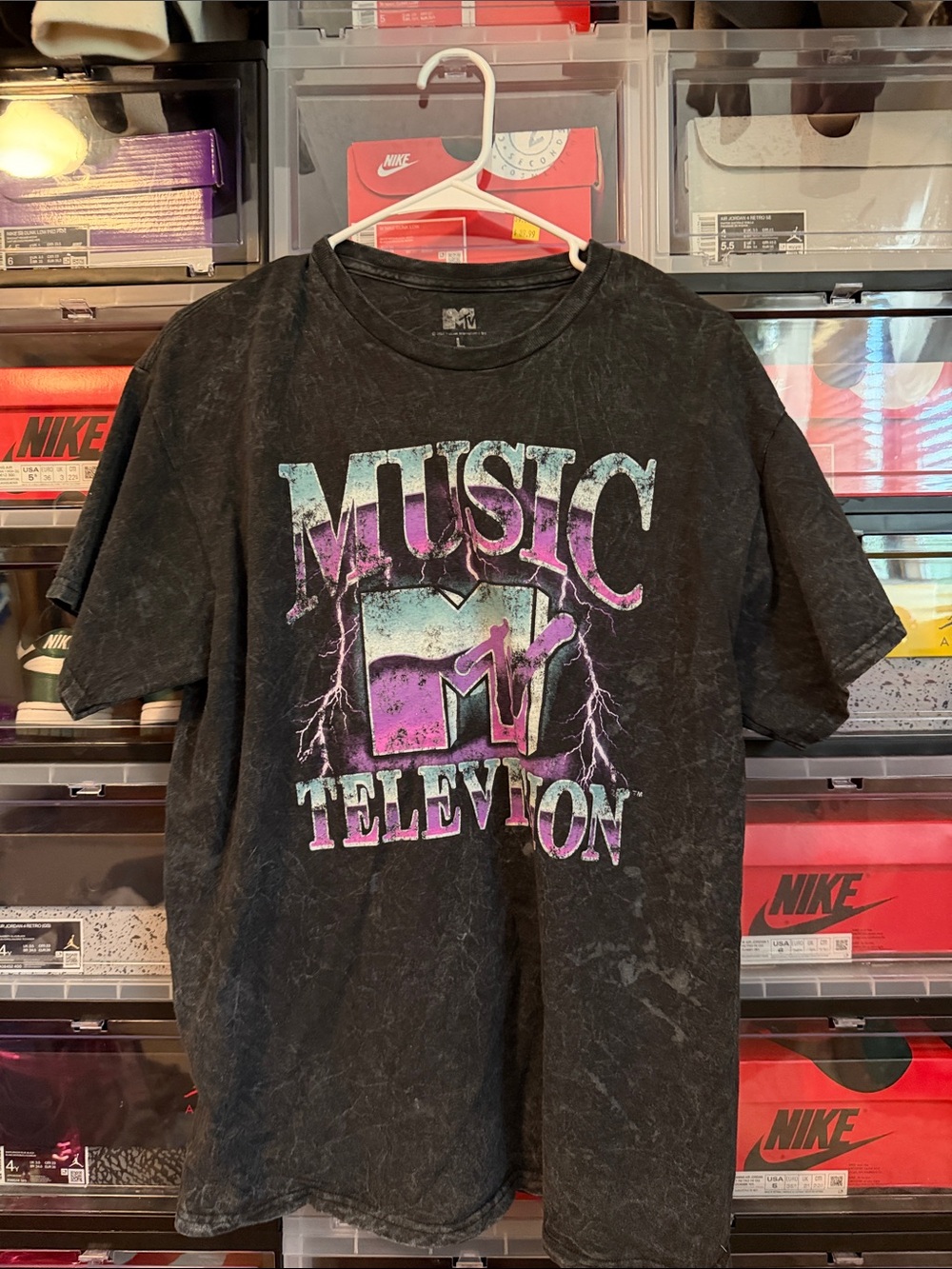 MTV Black Graphic Tee with White Logo